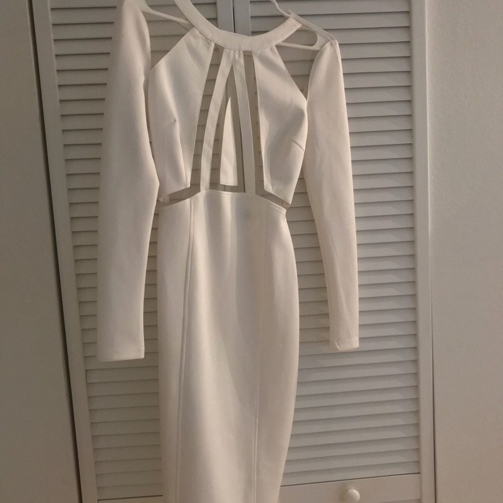 White Mesh Midi Dress 👗